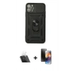 MARSİLYAN™- iPhone 11 Pro Kılıf Ahenk Klasik - Siyah 3D Antistatik Mat Seramik Nano Ekran Koruyucu + Kamera Lens Koruma Cam - SF