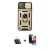 MARSİLYAN™- iPhone 11 Pro Kılıf Ahenk Klasik - Siyah 3D Antistatik Mat Seramik Nano Ekran Koruyucu + Kamera Lens Koruma Cam - SF