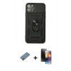 MARSİLYAN™- iPhone 11 Pro Kılıf Ahenk Klasik - Siyah 3D Antistatik Mat Seramik Nano Ekran Koruyucu + Shine Kamera Lens Koruma Cam - GS