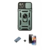 MARSİLYAN™- iPhone 11 Pro Kılıf Ahenk Klasik - Siyah 3D Antistatik Mat Seramik Nano Ekran Koruyucu + Shine Kamera Lens Koruma Cam - GI