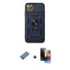 MARSİLYAN™- iPhone 11 Pro Kılıf Ahenk Klasik - Siyah 3D Antistatik Mat Seramik Nano Ekran Koruyucu + Shine Kamera Lens Koruma Cam - SABE