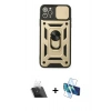 MARSİLYAN™- iPhone 11 Pro Kılıf Ahenk Klasik - Siyah 3D Antistatik Seramik Nano Ekran Koruyucu + Kamera Lens Koruma Cam - SF