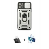 MARSİLYAN™- iPhone 11 Pro Kılıf Ahenk Klasik - Siyah 3D Antistatik Seramik Nano Ekran Koruyucu + Kamera Lens Koruma Cam - SF