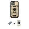 MARSİLYAN™- iPhone 11 Pro Kılıf Ahenk Klasik - Siyah 5D Hayalet Cam Ekran Koruyucu + Shine Kamera Lens Koruma Cam - GS