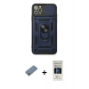 MARSİLYAN™- iPhone 11 Pro Kılıf Ahenk Klasik - Siyah 5D Hayalet Cam Ekran Koruyucu + Shine Kamera Lens Koruma Cam - GS