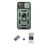 MARSİLYAN™- iPhone 11 Pro Kılıf Ahenk Klasik - Siyah 5D Hayalet Cam Ekran Koruyucu + Shine Kamera Lens Koruma Cam - SH
