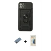 MARSİLYAN™- iPhone 11 Pro Kılıf Ahenk Klasik - Siyah 6D Mat Seramik Hayalet Nano Ekran Koruyucu + Shine Kamera Lens Koruma Cam - GI