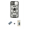 MARSİLYAN™- iPhone 11 Pro Kılıf Ahenk Klasik - Siyah 6D Mat Seramik Hayalet Nano Ekran Koruyucu + Shine Kamera Lens Koruma Cam - GI