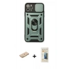MARSİLYAN™- iPhone 11 Pro Kılıf Ahenk Klasik - Siyah 6D Mat Seramik Hayalet Nano Ekran Koruyucu + Renkli Kamera Lens Koruma Cam - PE
