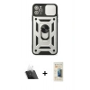 MARSİLYAN™- iPhone 11 Pro Kılıf Ahenk Klasik - Siyah 6D Mat Seramik Hayalet Nano Ekran Koruyucu + Kamera Lens Koruma Cam - SF