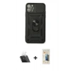 MARSİLYAN™- iPhone 11 Pro Kılıf Ahenk Klasik - Siyah 6D Mat Seramik Hayalet Nano Ekran Koruyucu + Kamera Lens Koruma Cam - SF