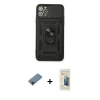 MARSİLYAN™- iPhone 11 Pro Kılıf Ahenk Klasik - Siyah 6D Mat Seramik Hayalet Nano Ekran Koruyucu + Shine Kamera Lens Koruma Cam - SH