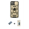 MARSİLYAN™- iPhone 11 Pro Kılıf Ahenk Klasik - Siyah 6D Mat Seramik Hayalet Nano Ekran Koruyucu + Shine Kamera Lens Koruma Cam - SH