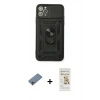 MARSİLYAN™- iPhone 11 Pro Kılıf Ahenk Klasik - Siyah Mat Seramik Nano Ekran Koruyucu + Shine Kamera Lens Koruma Cam - GI