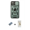 MARSİLYAN™- iPhone 11 Pro Kılıf Ahenk Klasik - Siyah Mat Seramik Nano Ekran Koruyucu + Shine Kamera Lens Koruma Cam - GS