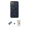 MARSİLYAN™- iPhone 11 Pro Kılıf Ahenk Klasik - Siyah Mat Seramik Nano Ekran Koruyucu + Metal Kamera Lens Koruma Cam - KI