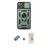 MARSİLYAN™- iPhone 11 Pro Kılıf Ahenk Klasik - Siyah Mat Seramik Nano Ekran Koruyucu + Shine Kamera Lens Koruma Cam - PE