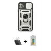 MARSİLYAN™- iPhone 11 Pro Kılıf Ahenk Klasik - Siyah Polymer Nano Ekran Koruyucu + Kamera Lens Koruma Cam - SF