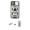 MARSİLYAN™- iPhone 11 Pro Kılıf Ahenk Klasik - Siyah Polymer Nano Ekran Koruyucu + Renkli Kamera Lens Koruma Cam - MI