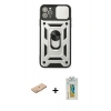 MARSİLYAN™- iPhone 11 Pro Kılıf Ahenk Klasik - Siyah Polymer Nano Ekran Koruyucu + Renkli Kamera Lens Koruma Cam - TU