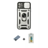 MARSİLYAN™- iPhone 11 Pro Kılıf Ahenk Klasik - Siyah Polymer Nano Ekran Koruyucu + Shine Kamera Lens Koruma Cam - SH