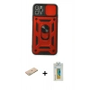 MARSİLYAN™- iPhone 11 Pro Kılıf Ahenk Klasik - Siyah Polymer Nano Ekran Koruyucu + Renkli Kamera Lens Koruma Cam - YL