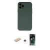 MARSİLYAN™- iPhone 11 Pro Kılıf Ahenk Serisi - Şeffaf 360 Full Body Arka Koruyucu + Renkli Kamera Lens Koruma Cam - MI
