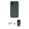 MARSİLYAN™- iPhone 11 Pro Kılıf Ahenk Serisi - Şeffaf 360 Full Body Arka Koruyucu + Renkli Kamera Lens Koruma Cam - YL