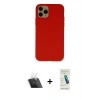 MARSİLYAN™- iPhone 11 Pro Kılıf Ahenk Serisi - Şeffaf Pasifik Cam Ekran Koruyucu + Kamera Lens Koruma Cam - SF