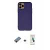 MARSİLYAN™- iPhone 11 Pro Kılıf Ahenk Serisi - Şeffaf Pasifik Cam Ekran Koruyucu + Metal Kamera Lens Koruma Cam - KI
