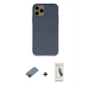 MARSİLYAN™- iPhone 11 Pro Kılıf Ahenk Serisi - Şeffaf Pasifik Cam Ekran Koruyucu + Metal Kamera Lens Koruma Cam - KI