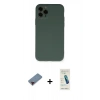 MARSİLYAN™- iPhone 11 Pro Kılıf Ahenk Serisi - Şeffaf Pasifik Cam Ekran Koruyucu + Metal Kamera Lens Koruma Cam - KI