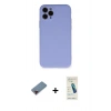MARSİLYAN™- iPhone 11 Pro Kılıf Ahenk Serisi - Şeffaf Pasifik Cam Ekran Koruyucu + Metal Kamera Lens Koruma Cam - KI