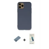 MARSİLYAN™- iPhone 11 Pro Kılıf Ahenk Serisi - Şeffaf Pasifik Cam Ekran Koruyucu + Shine Kamera Lens Koruma Cam - MI