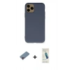 MARSİLYAN™- iPhone 11 Pro Kılıf Ahenk Serisi - Şeffaf Pasifik Cam Ekran Koruyucu + Shine Kamera Lens Koruma Cam - PE