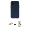 MARSİLYAN™- iPhone 11 Pro Kılıf Ahenk Serisi - Şeffaf Pasifik Cam Ekran Koruyucu + Renkli Kamera Lens Koruma Cam - SI