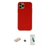 MARSİLYAN™- iPhone 11 Pro Kılıf Ahenk Serisi - Şeffaf Pasifik Cam Ekran Koruyucu + Renkli Kamera Lens Koruma Cam - SI
