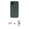MARSİLYAN™- iPhone 11 Pro Kılıf Ahenk Serisi - Şeffaf Pasifik Cam Ekran Koruyucu + Renkli Kamera Lens Koruma Cam - SI