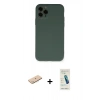MARSİLYAN™- iPhone 11 Pro Kılıf Ahenk Serisi - Şeffaf Pasifik Cam Ekran Koruyucu + Renkli Kamera Lens Koruma Cam - MI