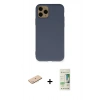MARSİLYAN™- iPhone 11 Pro Kılıf Ahenk Serisi - Siyah 20D Premium Cam Ekran Koruyucu + Renkli Kamera Lens Koruma Cam - MI