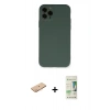 MARSİLYAN™- iPhone 11 Pro Kılıf Ahenk Serisi - Siyah 20D Premium Cam Ekran Koruyucu + Renkli Kamera Lens Koruma Cam - TU