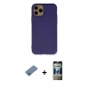 MARSİLYAN™- iPhone 11 Pro Kılıf Ahenk Serisi - Siyah 34D Hayalet Izgaralı Cam + Shine Kamera Lens Koruma Cam - MI