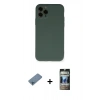 MARSİLYAN™- iPhone 11 Pro Kılıf Ahenk Serisi - Siyah 34D Hayalet Izgaralı Cam + Shine Kamera Lens Koruma Cam - MI