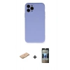 MARSİLYAN™- iPhone 11 Pro Kılıf Ahenk Serisi - Siyah 34D Hayalet Izgaralı Cam + Renkli Kamera Lens Koruma Cam - TU