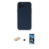 MARSİLYAN™- iPhone 11 Pro Kılıf Ahenk Serisi - Siyah 34D Izgaralı Cam + Renkli Kamera Lens Koruma Cam - MI