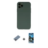 MARSİLYAN™- iPhone 11 Pro Kılıf Ahenk Serisi - Siyah 34D Izgaralı Cam + Shine Kamera Lens Koruma Cam - PE