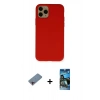 MARSİLYAN™- iPhone 11 Pro Kılıf Ahenk Serisi - Siyah 34D Izgaralı Cam + Shine Kamera Lens Koruma Cam - PE