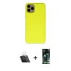 MARSİLYAN™- iPhone 11 Pro Kılıf Ahenk Serisi - Siyah 360 Mat Full Body Arka Koruyucu + Kamera Lens Koruma Cam - SF