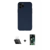 MARSİLYAN™- iPhone 11 Pro Kılıf Ahenk Serisi - Siyah 360 Mat Full Body Arka Koruyucu + Kamera Lens Koruma Cam - SF