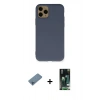 MARSİLYAN™- iPhone 11 Pro Kılıf Ahenk Serisi - Siyah 360 Mat Full Body Arka Koruyucu + Shine Kamera Lens Koruma Cam - MI
